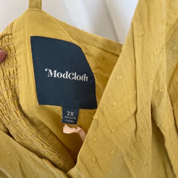Modcloth Mustard Midi Dress - Picture 4 of 6